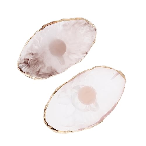 minkissy 2stücke Nagelring Farbmischtablett Aus Hochwertigem Harz Für Nail Polish Gel Nagellack Und Andere Kosmetikprodukte Zum Mischen Und Tragen von minkissy