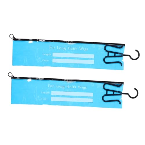 minkissy 2stücke Perückenaufbewahrungstasche Mit Haken Für Haarverlängerungen Und Perücken Aufbewahrungsbeutel Aus Robustem Pvc-material Zum Schutz Organisation Mehrzweckbeutel Für von minkissy