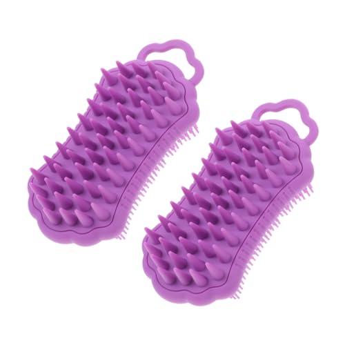 minkissy 2stücke Silikon-reiseschrubber Und Silikon-badeschrubber Für Duschutensilien Kopfhautschrubber Und Kopfhautpeeling Haarbürsten Und Kammset Für Männer Und Frauen von minkissy