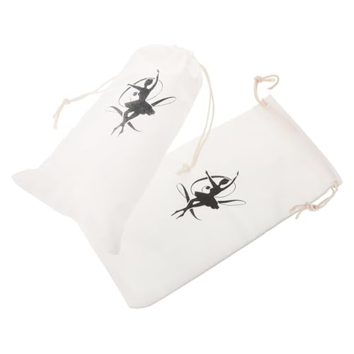 minkissy 2stücke Tanzschuhtasche Mit Kordelzug Ballettschuhtaschen Für Damen Tragbare Aufbewahrungstasche Mit Großem Stauraum Für Tanzschuhe Und Kleine Gegenstände von minkissy