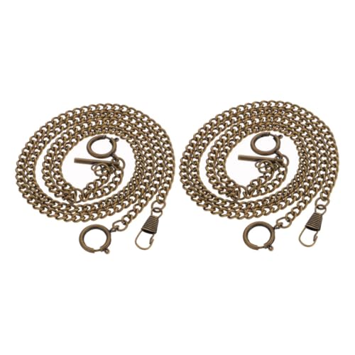 minkissy 2stücke Uhrenkette Für Herren Metall-uhrenglieder Westenkette Taschenuhrkette O-glied-Design Aufhängeposition Für Formelle Anlässe Und Lässige Outfits von minkissy