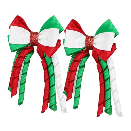 minkissy 2stücke Weihnachts-haarschleifen Krokodilklemmen Schleifen-haarspangen Große Haarclips Haarschmuck Für Frauen Pferdeschwanz-clips Französische Haarspangen Haarstyling-clips von minkissy