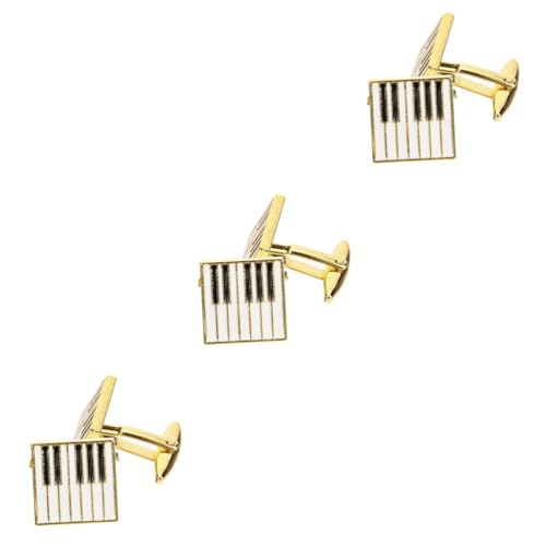 minkissy 3 Paar Goldene Klavier Manschettenknöpfe Manschettenknöpfe Hemd Manschettenknöpfe Herren Manschettenknöpfe Anzug Accessoires Für Männer Manschettenknöpfe Für Herren Business von minkissy