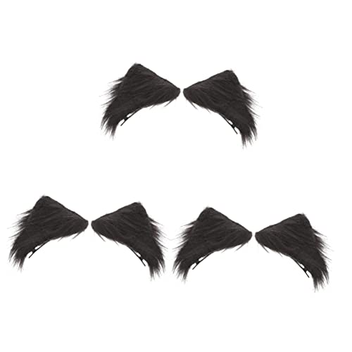 minkissy 3 Paare Katzenohren Haarnadel Pelzige Katzenohr-haarspangen Fuchsohren Punk Haarspangen Mit Pelzigen Ohren Damen Stirnbänder Haargummis Für Mädchen Fräulein Behaart Ohrclip Flanell von minkissy