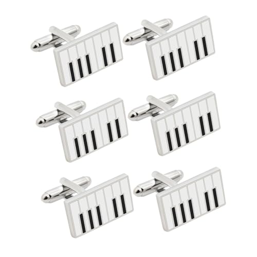 minkissy 3 Paare Herren Manschettenknöpfe mit Klavier Design Cufflinks für Anzug Formelle Anlässe Perfektes Hemd Accessoire für Hochzeiten Business Outfits minkissy 3 Paare Herren Manschettenknöpfe mit Klavier Design Cufflinks für Anzug Formelle Anlässe Perfektes Hemd Accessoire für Hochzeiten Business Outfits von minkissy