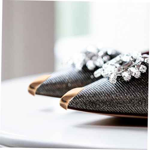 minkissy 3 Paare High Heels Absatzschoner aus Metall Spitz Zulaufende Schuhspitzenschutzkappen in Gold Dekorative und Schützende Absatztips für Damen Schuhe Installieren und Modisch von minkissy