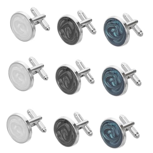 minkissy 3 Paare Kreative Business Manschettenknöpfe Manschettenlinks Herrenschmuck Manschettenknöpfe Smoking-Nieten für Männer Herrenanzug Manschetten Anzugknöpfe Smokingzubehör Legierung von minkissy