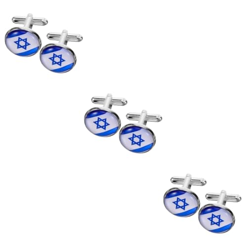minkissy 3 Paare israelische Manschettenknöpfe Manschettenknopf Manschettenknöpfe für Hemden männliche Manschettenknöpfe Knöpfe für männliche Hemden Kleidung Zinklegierung von minkissy