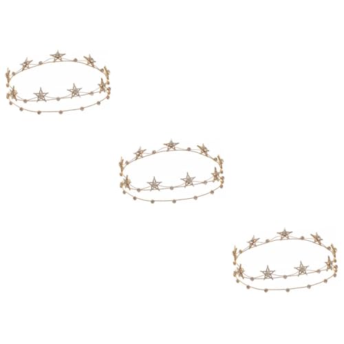 minkissy 3 Pcs Stirnband Edelstein Kristall Prinzessin Hochzeit Tiara Floral Braut Kopfschmuck Strass Haarband Hochzeit Haarband Mädchen Haar Krawatten Braut Haarband Kopfhörer Zinklegierung von minkissy