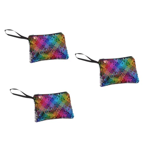 minkissy 3 STK Mädchen Handtasche für Glitzer-Kosmetiktasche Make-up-Taschen süße Schminktasche Geldbörsen für Mädchen Pailletten-Geldbörse für Mädchen angepasst Armband Münze Fräulein von minkissy