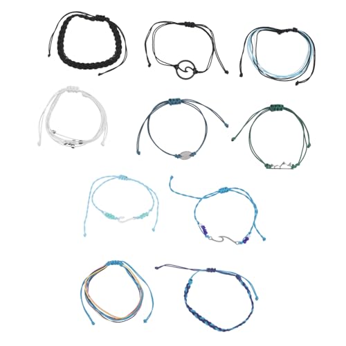 minkissy 3 Sätze Bohemian Fußkettchen für Damen Farbige Handgewebte Armbänder Stilvolles Strand Jewelry von minkissy