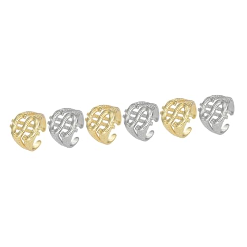 minkissy 3 Sätze Dollarzeichen Ringe Für Männer Verstellbare Hip Hop Fingerringe Schmuck Für Finger Stylische Und Robuste Ringe Für Besondere Anlässe Und Alltag 2 Stück * 3 von minkissy