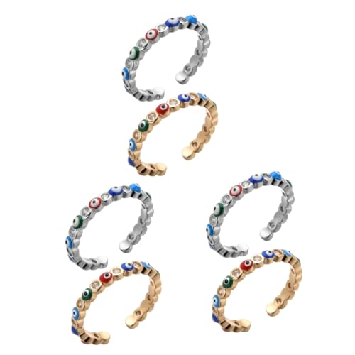 minkissy 3 Sätze Evil Eye Ring Verstellbarer Fingerring Für Frauen Modischer Schmuck Mit Einzigartigem Design Für Partys Und Besondere Anlässe 2 Stück * 3 von minkissy