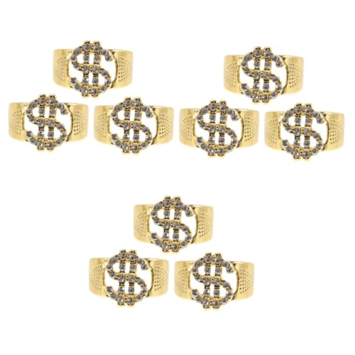 minkissy 3 Sätze Geldsymbol Ringe Für Männer Und Frauen Punk Schmuck Für Cosplay Halloween Partys Und Verstellbare Ringe Mit Handwerklicher Verarbeitung 3 Stücke * 3 von minkissy