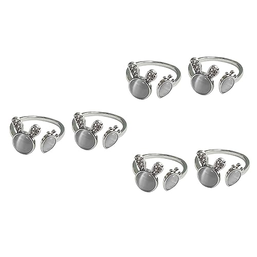 minkissy 3 Sätze Katzenauge Ring Mit Bunny Und Karottenmotiv Verstellbarer Offener Finger Ring Für Damen Süßes Tier Schmuckstück Für Alltag Partys Und 2 Stück * 3 von minkissy