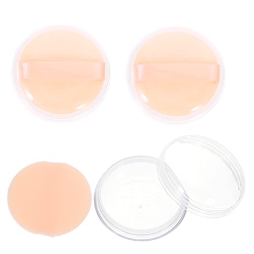 minkissy 3 Sätze Lose Puderdose Mit Puff Kosmetische Make-up-behälter Durchscheinendes Pulver Puderdose Für Frauen Make-up-schwammhalter Make-up-produkte Körperpuder Reisen Bilden Pp Schatz von minkissy