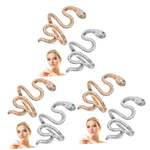 minkissy 3 Sätze Schlangenringe Für Damen Herren Verstellbare Schmuckringe Hochwertigem Material Einzigartiges Design Für Glänzende Oberfläche Für Komfortables 2 Stücke * 3 von minkissy