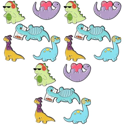 minkissy 3 Sätze Teiliges Cartoon Dinosaurier Broschen Niedliche Farbenfrohe Anstecker Für Kleidung Taschen Und Rucksäcke Einfach Zu Befestigen Als 5 Stück * 3 von minkissy