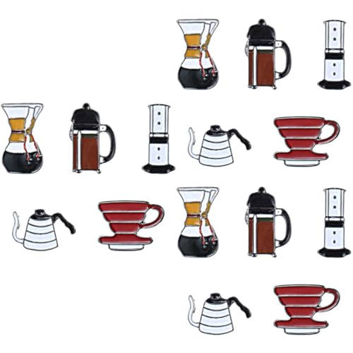 minkissy 3 Sätze Teiliges Cartoon Kaffeekanne Brosche Stilvolle Anstecknadel Für Kleidung Rucksack Hüte Langlebig Als Für Freunde Und Familie 5 Stück * 3 von minkissy