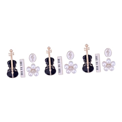 minkissy 3 Sätze Teiliges Set Blumenbroschen Für Damen Musikinstrumente Violine Anstecknadel Elegantes Kleidung Zubehör Für Besondere Anlässe Und Musikliebhaber 4 Stück * 3 von minkissy