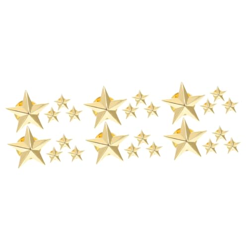 minkissy 3 Sätze Teiliges Stern Broschen Abzeichen Anstecker Für Damen Herren Dekorative Clip Broschen Für Taschen Kleidung Hüte 8 Stücke * 3 von minkissy