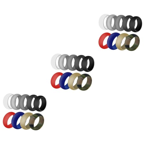 minkissy 3 Sätze Unisex Silikon Sport Ringe Bequeme Hautverträgliche Ringe Für Aktivitäten Sport Zufälligen Farben Für Hausarbeit Fitness Outdoor Einsatz 9 Stück * 3 von minkissy