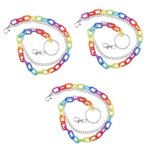 minkissy 3 Stck. Bunte Taillenkette Modischer Hüftgürtel mit Regenbogenfarben für Jeans und Röcke Dekorativer Taillenschmuck für Damen und Unisex von minkissy