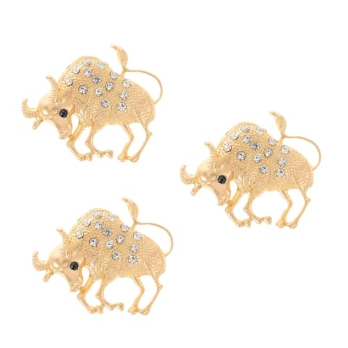 minkissy 3 Stck. Kreative Tier Brosche Legierung für Herren Modischer Eleganter Anstecker für Partys Besondere Anlässe Goldfarben von minkissy