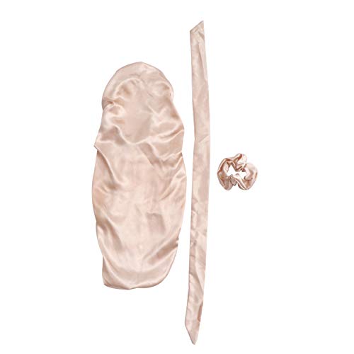 minkissy 3stücke Satinhaarhaube Zum Schlafen Elastische Bandhaube Für Frauen Nachtschlafmütze Passend Zu Pyjama Oder Nachthemd Verhindert Haarausfall Und Verknoten von minkissy