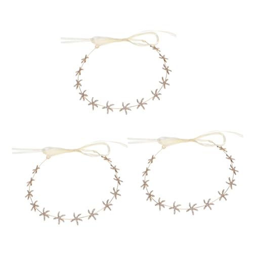 minkissy 3 Stk haarschmuck Hochzeit Haarteil Kopfbedeckungen für Damen Haarbänder für Damenhaar Windrad Haarspange Strassstern Stirnband Haargummi Tiara Koreanisch Perücke Braut von minkissy