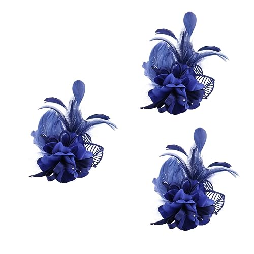 minkissy 3 Stk Braut Fascinator Haarspange Blumenhaarspangen Für Frauen Haarspangen Für Mädchen Vintage Brosche Für Damen Brautschleier Hochzeitsschleier Hochzeitskleid Fräulein Die Blumen von minkissy