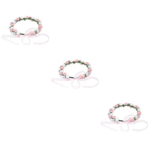 minkissy 3 Stk Zweireihiges Kranz-armband-set Kopfschmuck Anpassen Requisiten Weiß Kind Pe-schaum- von minkissy