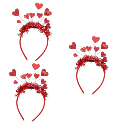 minkissy 3 Stk valentinstag stirnband valentinstag zubehör Sonnenbrillen-Stirnband für Frauen damen sonnenbrille das Geschenk Haarschmuck Herz Haarspange Pailletten Haarnadel Popper Schal von minkissy