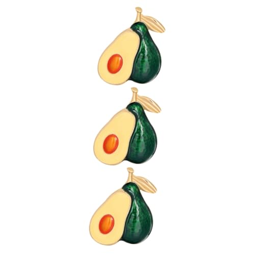 minkissy 3 Stück Avocado Brosche für Frauen Minimalistische Anstecknadel Hochwertigem Legierungsmaterial Modischer Schmuck zur Bekleidung Dekorieren von Kleidung Taschen Rucksäcken von minkissy