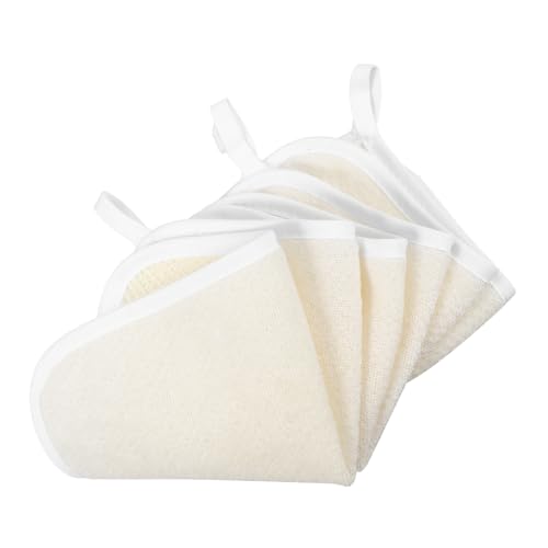 minkissy 3 Stück Badetuch exfoliating towel exfoliating sponge cleaning sponge face towel Waschschwamm reinigungsschwamm sauber schrubben Gesicht Netz Peeling waschen feminin Seife Beige von minkissy