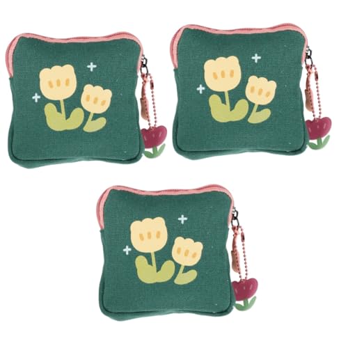 minkissy 3 Stück Damenbinden Aufbewahrungstasche Kosmetik Schmucktaschen Menstruationskissen Quadratische Geldbörse Niedliche Make Up Perioden Pad Niedliche von minkissy