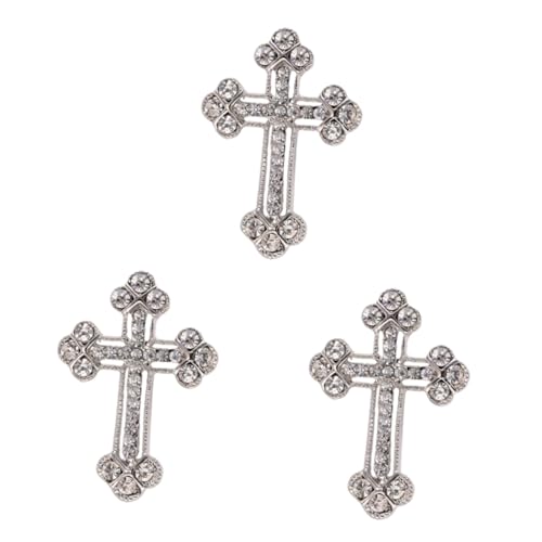 minkissy 3 Stück Diamantbrosche Kleidung Accessoires Kleid Brosche betende Handbrosche Brosche für Damenkleider Bekleidungsnadel Pullover -Clip Segen Silber von minkissy