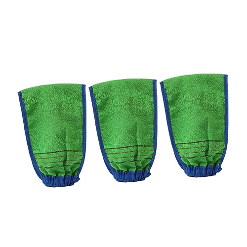 minkissy 3 Stück Exfolierende Handschuhe aus Bambusfaser Doppelseitige Badetücher für Sanftes Peeling für Dusche und Körperpflege Grün von minkissy