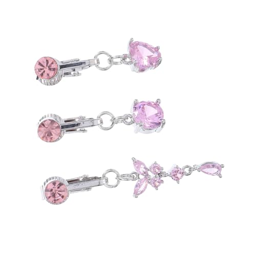 minkissy 3 Stück Fake Bauchnabelring mit Herz Schmetterling und Rundform Modischer Bauchnabelschmuck mit Funkelnden Zirkonia Vielseitig Kombinierbar für Damen Lässige und Elegante Outfits von minkissy