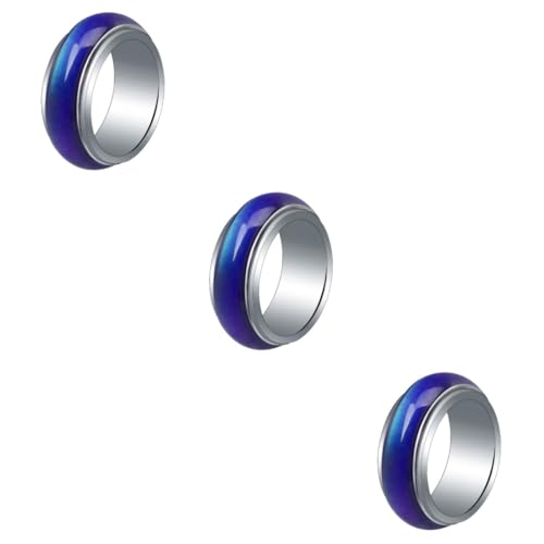 minkissy 3 Stück Farbwechsel Ring für Erwachsene Stimmungsring Temperaturabhängiger Schmuck für Halloween Geburtstage Besondere Anlässe Langlebig Komfortabel von minkissy