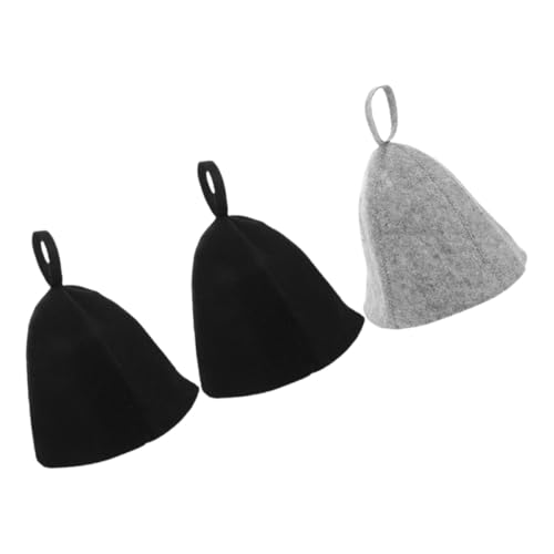 minkissy 3 Stück Filz saunahut für Damen und Herren Atmungsaktive Wärmeisolierende Badekappe Schnelltrocknend Leicht Tragbar als Saunazubehör für Sauna Zuhause und Dampfbad von minkissy