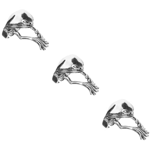minkissy 3 Stück Frosch Fingerring Verstellbar Einzigartiger Metallring für Frauen Männer Stilvoller Schmuck für Tägliches Besondere Anlässe Anpassbares Design für Finger von minkissy