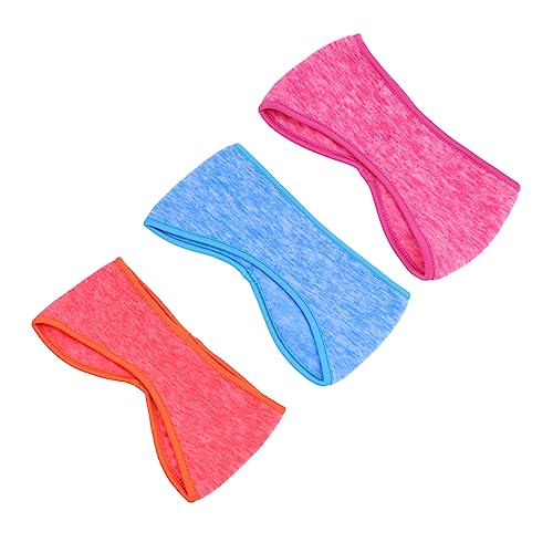 minkissy 3stücke Sport-stirnband Warme Ohrenschützer Unisex Stirnband Für Outdoor Aktivitäten Himmelblau Rosig-orange Einheitsgröße Rutschfest Zum Laufen Wandern Ski Snowboard von minkissy