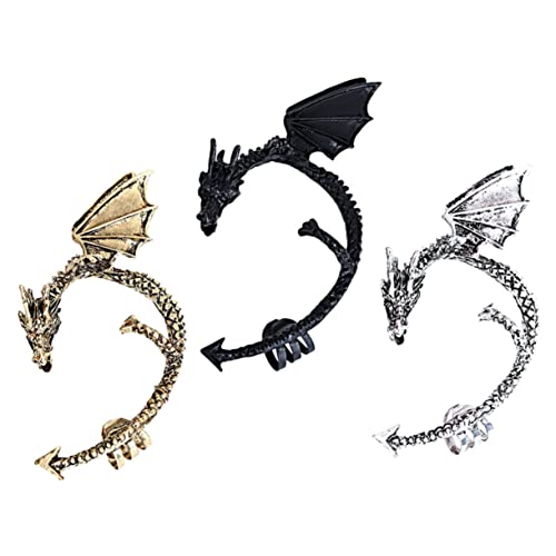 minkissy 3stücke Drachen Ohr Manschetten Gothic Drachen Ohr Clips Keine Ohrringe Party Requisiten Fotoshootings Geburtstagsfeiern Hochzeiten Weihnachten von minkissy