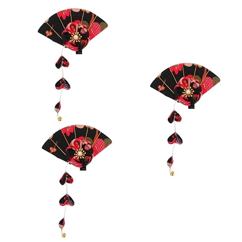 minkissy 3st Haarnadel Japanische Kimono-blumen-haarspange Japanische Blumenhaarspangen Brautkopfschmuck Für Die Hochzeit Fan-haarspangen Bettwäsche Aus Baumwolle China Fräulein Jahrgang von minkissy