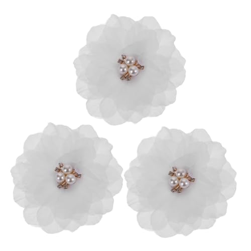 minkissy 3st Haarnadel Haarspange Für Haarspangen Für Babys Hochzeit Krokodilklemme M?dchenblumen- Barrette Haarspange Clip Kinderhaare Stoff Künstliche Perle Braut Weiß von minkissy