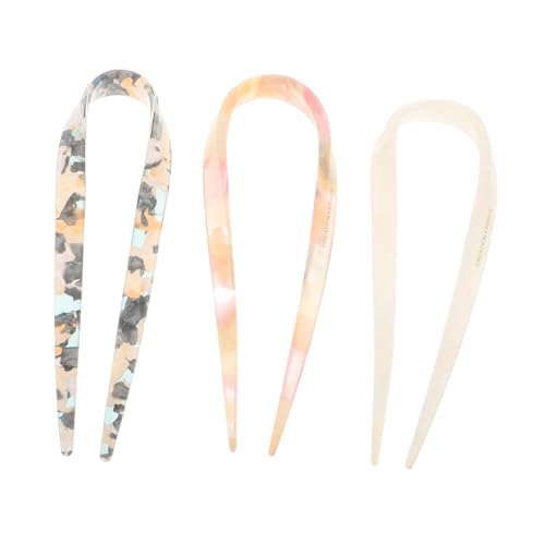 minkissy 3stücke U-förmige Haarnadel Aus Acetat Retro-haargabel Haarstab Für French-twist-frisuren U-förmiger Haarnadel-kopfschmuck Für Frauen Und Mädchen von minkissy