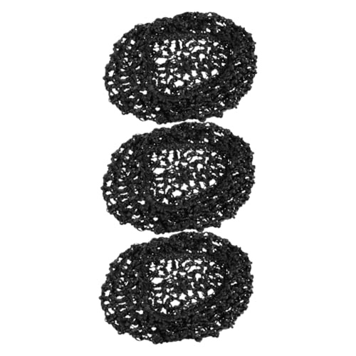 minkissy 3stücke Teiliges Handgehäkelte Schlafhaube Weichem Polyester-mesh Damen Haarnetz Für Nächtlichen Haarschutz Schwarz Atmungsaktive Haarnetzabdeckung Für von minkissy