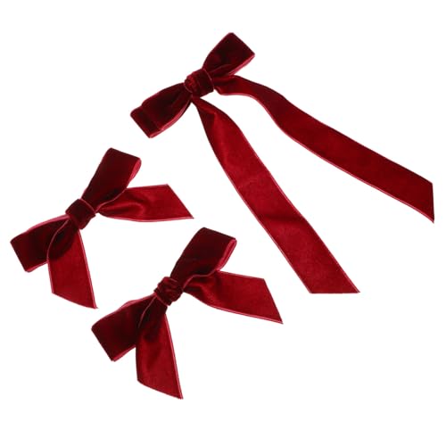 minkissy 3stücke Haarspangen Mit Schleife Haarschmuck Aus Samt Top-clips Für Mädchen Und Damen Vielseitig Einsetzbar Für Verschiedene Looks von minkissy