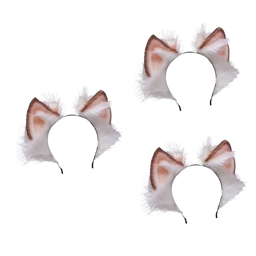 minkissy 3 Stück Halloween-Gefälligkeiten Für Fotos Horn-Requisiten Schöne Ohren Kätzchen Cosplay-Zubehör Kopfhörer Ohrbälle Reifen Party Dschungel-Kopfschmuck Kopfbänder von minkissy